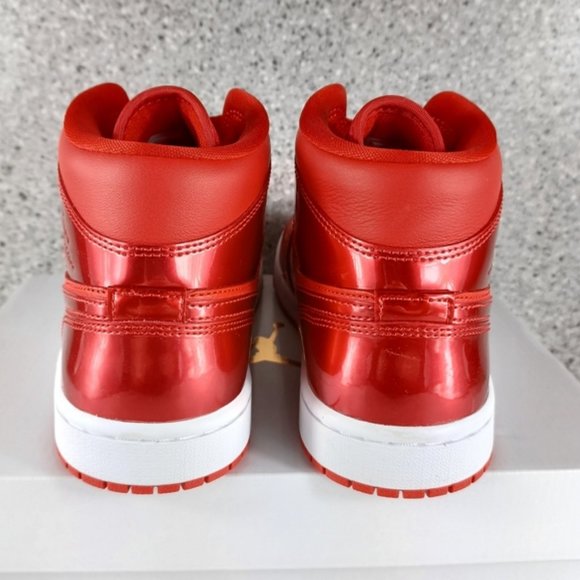Women's Nike Air Jordan 1 Mid SE University Red Pomegranate Sneakers Shoes - Picture 5 of 11